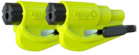 Resqme GBO-RQMTWIN Porte-Clés Sécurité, Jaune (Fluorescent), Lot de 2
