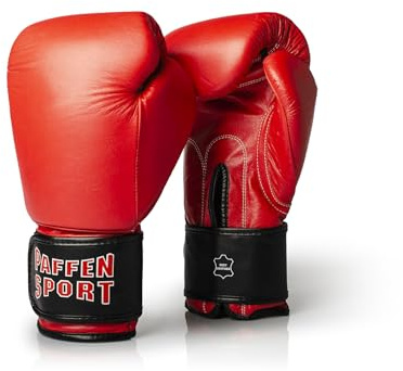 Paffen Sport KIBO Fight Echtleder-Box- und Kampfsporthandschuhe für das Sparring; rot; 12UZ