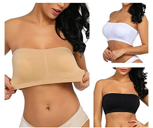 Boolavard Ladies Sexy Bandeau sin Tirantes sin Costura Boob Tubo Sujetador Estilo XL: (40-42)