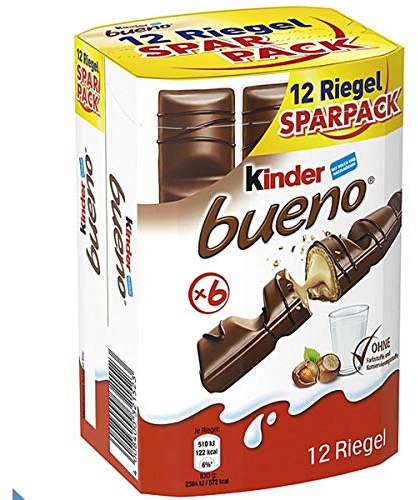 Kinder Bueno Waffel mit Füllung, 12 Riegel, 258 g