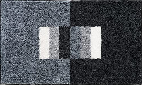 Erwin Müller Badematte Korfu, Badteppich rutschhemmend grau Größe 80x140 cm - für Fußbodenheizung geeignet, flauschig weich (weitere Farben, Größen)