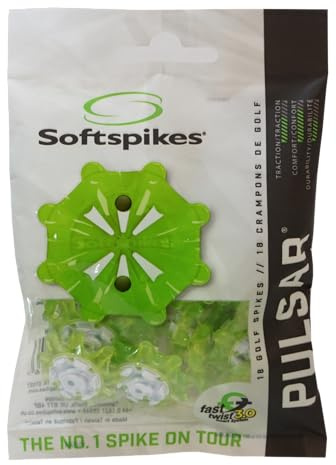 SOFTSPIKES Golf Spikes Fast Twist 3.0 Pulsar Cleats, Green, Clamshell US