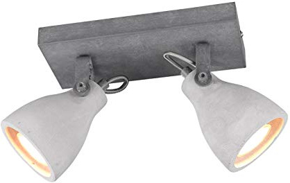 Trio Leuchten Balken Concrete 802500278, Metall, Schirm Beton, 2 x GU10, Grau