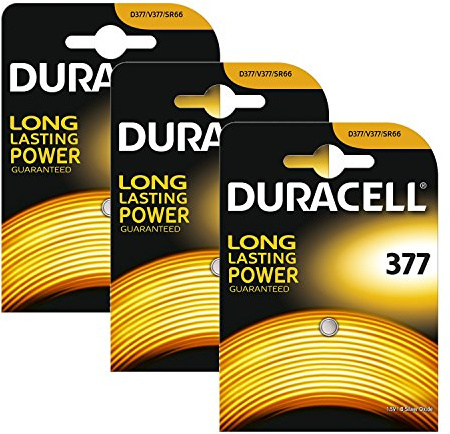 3 X Duracell 377 SR626SW SB-AW AG4 1.55v Silver Oxide Watch Battery