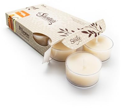 Cinnamon Vanilla Premium Tealight Candles - Highly Scented with Natural Oils - 6 Beige Tea Lights - Beautiful Candlelight - Made in the USA - Bakery & Food Collection