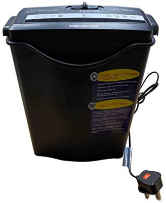 VR7-6 Sheet Paper Shredder, Credit Card Shredder, Basic Portable Handle Design with Wastebasket, Shredded Paper Machine for Home Use, Heavy Duty Office Shredder, Compact & efficient