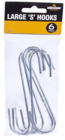 Milestone Camping 24660 S Hooks for Hanging Clothes and Bags, Kitchen Utensils, Pots and Pans, Bathroom Towels and More/Multipurpose Steel Hooks