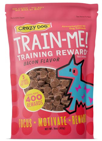 Crazy Dog Train-Me! Training Treats 16 oz. Bag, Bacon Flavor, with 400 Treats per Bag, Recommended by Dog Trainers