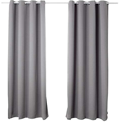WOLTU Gardinen mit Ösen, Verdunklungsvorhang für Wohnzimmer Schlafzimmer, Blickdicht, gegen Kälte und Hitze, 250g/m² Dicke,135x245 cm, Dunkelgrau