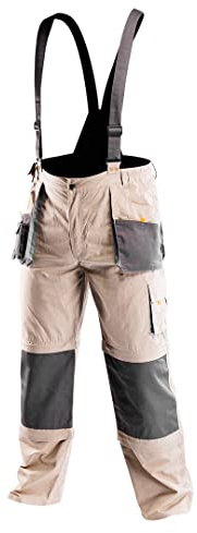 Arbeitslatzhose Salopette de Travail Professionnel 6 en 1 Salopette Pantalon de Travail Vêtements de Travail Pantalon (S, XXL) - Beige - M