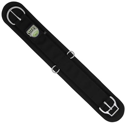 Weaver Equine ‎Straight Smart Horse Cinch, Anti-Slip Felt Lined Saddle Cinch Girth with Smart Cinch Buckle, Western Horse Riding Supplies, ‎Black