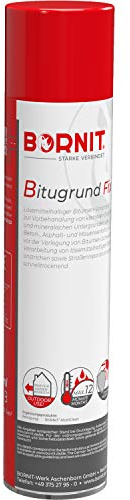 BORNIT Bitugrund Fix, 600 ml Bitumen Spray Grundierung für Bitumenanstriche und schnelltrocknender Voranstrich für Bitumen-Schweißbahnen, für Beton, Mauerwerk und Asphalt