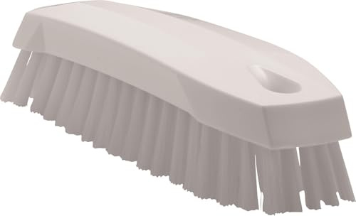 Vikan 35875 Hand-Held Scrub Brush, Polypropylene, Polyester Bristle, 7, White