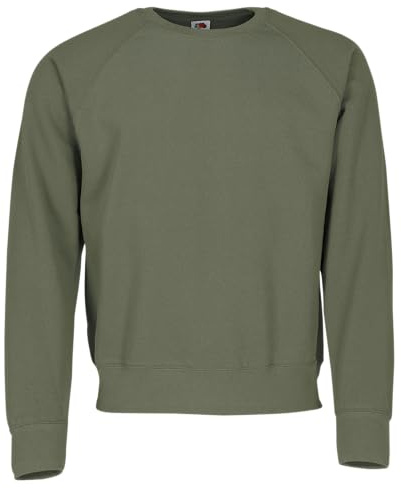 Fruit of the Loom Herren Pullover, Raglan, erhältlich in 13 Farben - Grün - Classic Olive - XL XL,Grün - Classic Olive