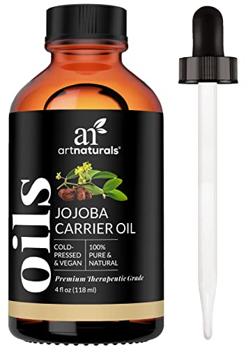 ArtNaturals USDA Organic Jojoba Oil - (4 Fl Oz / 120ml) - 100% Pure Golden Cold Pressed Carrier Oil - Sensitive Skin, Face Hair, Nails and Cuticle - Dry Scalp Blemish and Acne Treatment