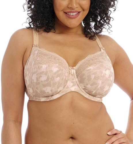 Elomi Women's Morgan Banded Comfort & Support. Three-Section Cup, Side Frame, Stretch Lace. Dd+ Bras, Toasted Almond, 40HH US