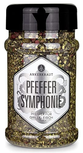 Ankerkraut Pfeffer Symphonie, 160g im Streuer, Pfeffermischung grob gestoßen, veredelt mit Rosa Beeren und Piment