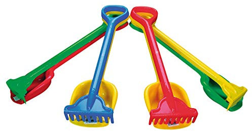 Simba 107124115 - Rechen und Schaufel, 4-Fach Sortiert, es Wird nur EIN Artikel geliefert, 56cm, Sandspielzeug