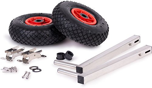 wellenshop Transporträder Slipräder für Schlauchboote, Klappbar, Edelstahl, bis 130 kg Belastung
