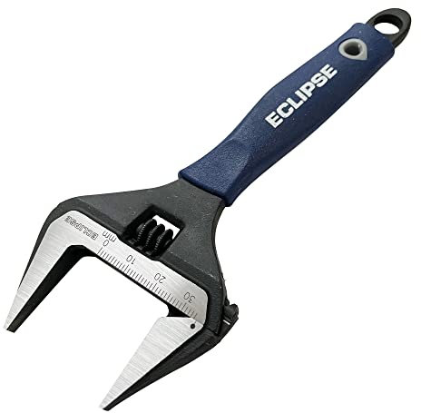 Eclipse Professional Tools ADJW6WJ 6 Adjustable Wrench Extra Wide Jaw 34mm (³⁄₁₀), Grey