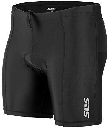 SLS3 Triathlon Shorts Mens – Tri Shorts Mens – 2 Pockets FRT – Designed by Athletes for Racing (Midnight, Large)