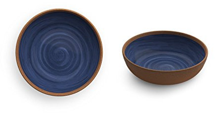 Emporio Zani Serie Touch-Mel Set 2 Piatti Fondi Colore Blu Natural cm 20,5