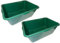 BURI 2X Wildwanne Futterwanne 65 Liter Wanne lebensmittelecht HDPE Kunststoff - 2 Stück 65l Kunststoffwanne Plastikwanne grün, eckig, robust - als Hundewanne oder Pferdetränke geeignet