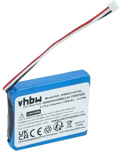 vhbw 1x Akku kompatibel mit Tomtom One V2, V3, XL, Rider V1, Rider, XL 2, V5, Version 3 GPS Navigation Navi (1100 mAh, 3,7 V, Li-Ion)