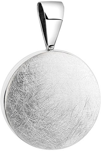 Nenalina Rund Anhänger für Damen Kette oder Halskette gebürstet in 925 Sterling Silber, 361305-390