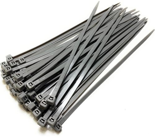 Nylon Plastic Cable Ties Long and Wide Extra Large Zip Ties wrap 50 pieces (Silver, 4.8mm x 300mm)