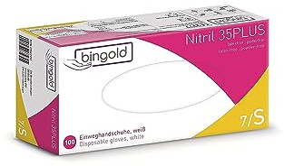 Engångshandskar av nitril 35PLUS, vit, 100-pack, storlek S