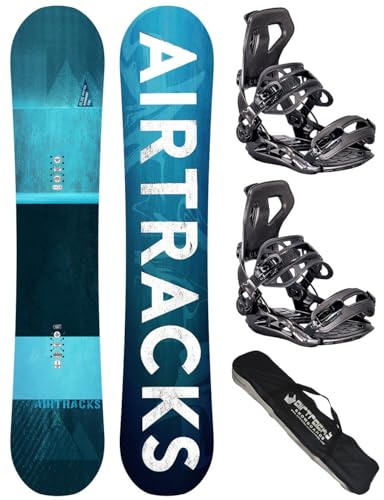 AIRTRACKS Snowboard Set Tabla Past&Future Wide Hybrid Rocker Hombre 160 - Fijaciones Master L - SB Bolsa