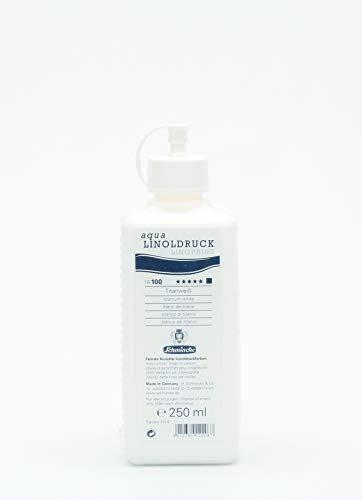 Schmincke – aqua-LINOLDRUCK - feinste Linoldruck-Farben, Titanweiß - 250 ml