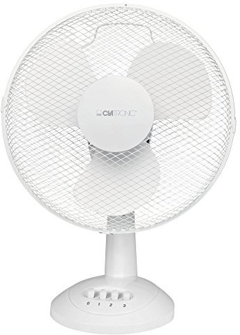 Clatronic Ventilateur de table/bureau | Mini-ventilateur pour chambre, bureau, camping-car | très silencieux/très calme | oscillant/rotatif | diamètre 30 cm | 3 vitesses | VL 3602 | blanc