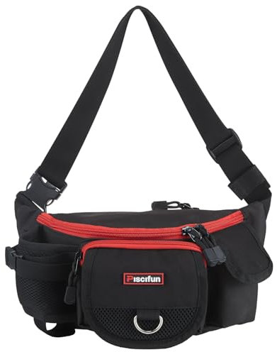 Piscifun Angel-Tasche Tragbar Outdoor Angelgerät-Tasche Gürteltasche, Schwarz