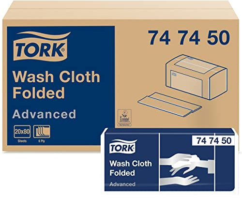 Tork 747450 Waschtuch Advanced 6-lagig / weiche Pflegetücher für die Pflege von Patienten / strapazierfähig & effizient / 20 x 80 Tücher (25 x 19 cm)