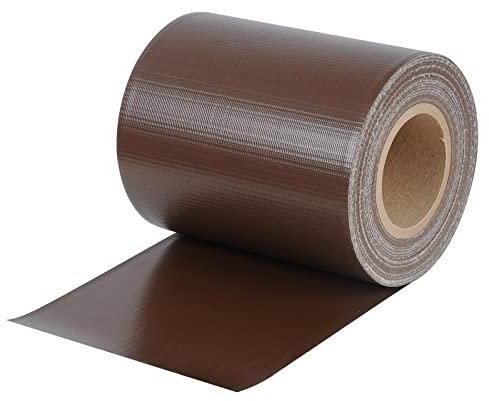 WOLTU Frangivista Recinzione in PVC, Telo Oscurante per Balcone 19cm x 35m, Strisce Protezione della Privacy per Giardino Incluse 25 clip di fissaggio, Marrone