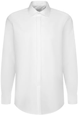 Seidensticker Camicia Business Modern Fit da Uomo con collo alla coreana e senza taschino sul petto, senza ferro, taglio dritto, a maniche lunghe, Bianco (Weiß), XXX-Large (Taglia produttore: 48)