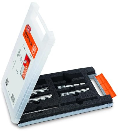 FEIN Set d’accessoires Best of cutters HSS Weldon 3/4 in - 4 fraises à carotter Ø 2 x 14 mm, 2 x 18 mm (profondeur de coupe 50 mm) et 1 éjecteur (100 mm) dans un coffret plastique.