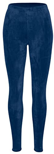Piarini Winter Leggings Teddy Innenfleece - Thermo Leggings extra kuschelig warm in Blau Gr.L-XL