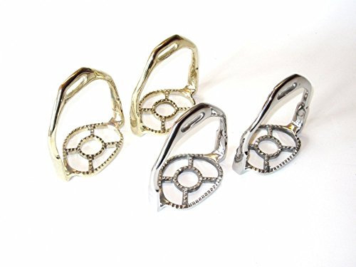 PS Pferdeartikel Paar Portugiesisch barocke Steigbügel Silber oder Goldfarben Farbe Silber