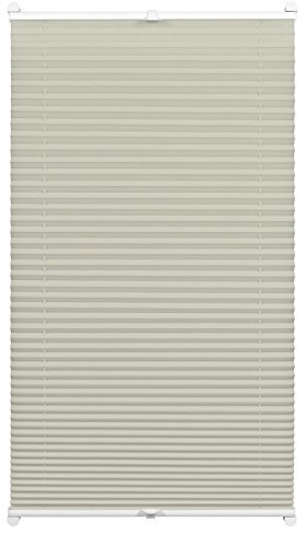 Gardinia Plissee zum Klemmen, Blickdichtes Faltrollo, Alle Montage-Teile inklusive, EASYFIX Plissee Cara verspannt mit Zwei Bedienschienen, Beige, 100 x 130 cm (BxH) 32711