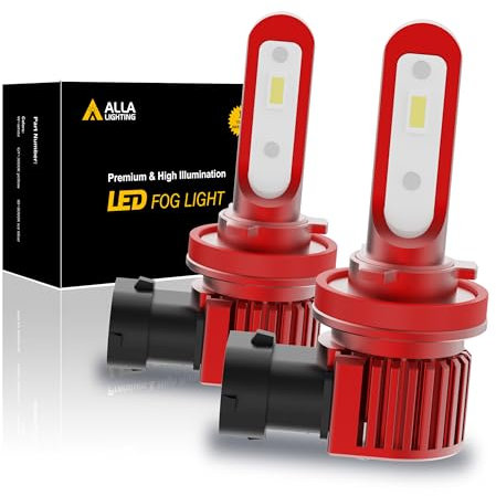 Alla Lighting 5200lm H8 H11 LED Fog Lights or DRL Bulbs, 6000K Xenon White Extreme Super Bright H16 H8LL H11LL 12V LED Lamps Replacement, AL-R Version