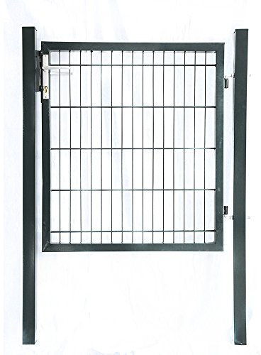 HOME DELUXE - Gartentor PORTARIUS - Anthrazit, Höhe 160 cm - inkl. Griff, Schloss und Schlüssel I Gartenpforte Einfahrtstor Hoftür