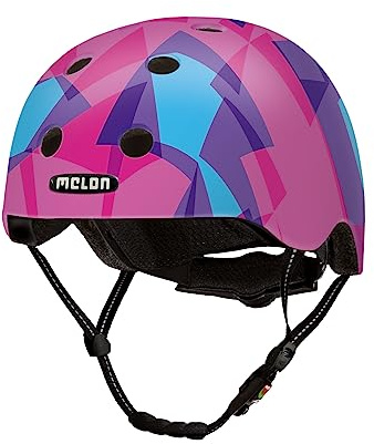 Melon »Candy« Leichter und Cooler Fahrradhelm für Damen, Herren und Kinder mit maximalem Schutz Größe XL-XXL (52-58 cm) Blau Pink Mosaik Bunt