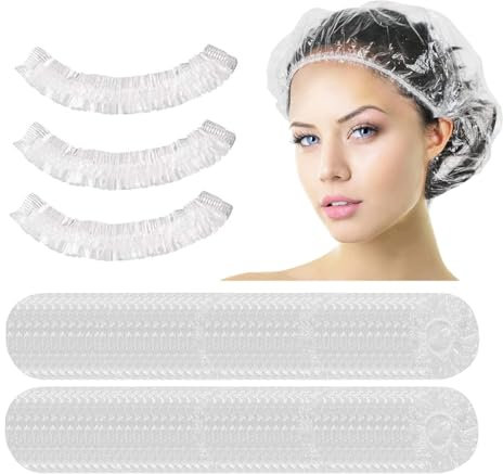 Duschhaube,100 Stücke Duschkappe Dicke Wasserdichte Klare Elastische Badekappe Geeignet für Küche Hotel Reise und Zuhause Shower Cap