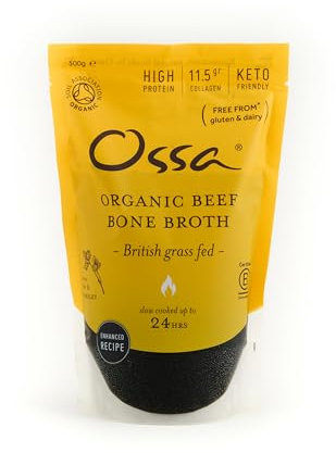 Ossa Beef Bone Broth, High-Protein Broth, Preservative-Free Soup & Cooking Essential, Keto & Paleo-Friendly Soup Maker for Gut Health & Digestion, 500 g - Delivered Chilled'