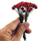 KADADSA 45 pcs Tiny Artificial Roses Mixed Assorted Shade Mulberry Paper Flower Flower Wedding Scrapbooking (Red 0.25-in/0.5-cm.)