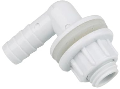 Conector for tanque de agua, rosca plástico 3/8 a codo 90 grados 14 mm, adaptador drenaje for acuario, conectores riego for jardín(Light Gray)