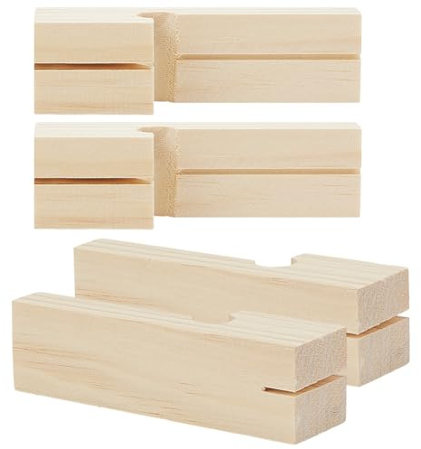 GOMAKERER 10 Pcs Wood Line Blocks, 4 Inch Long Masonry Line Block for Masonry Tools Professional String Line Blocks for Bricklaying and Construction, Antique White